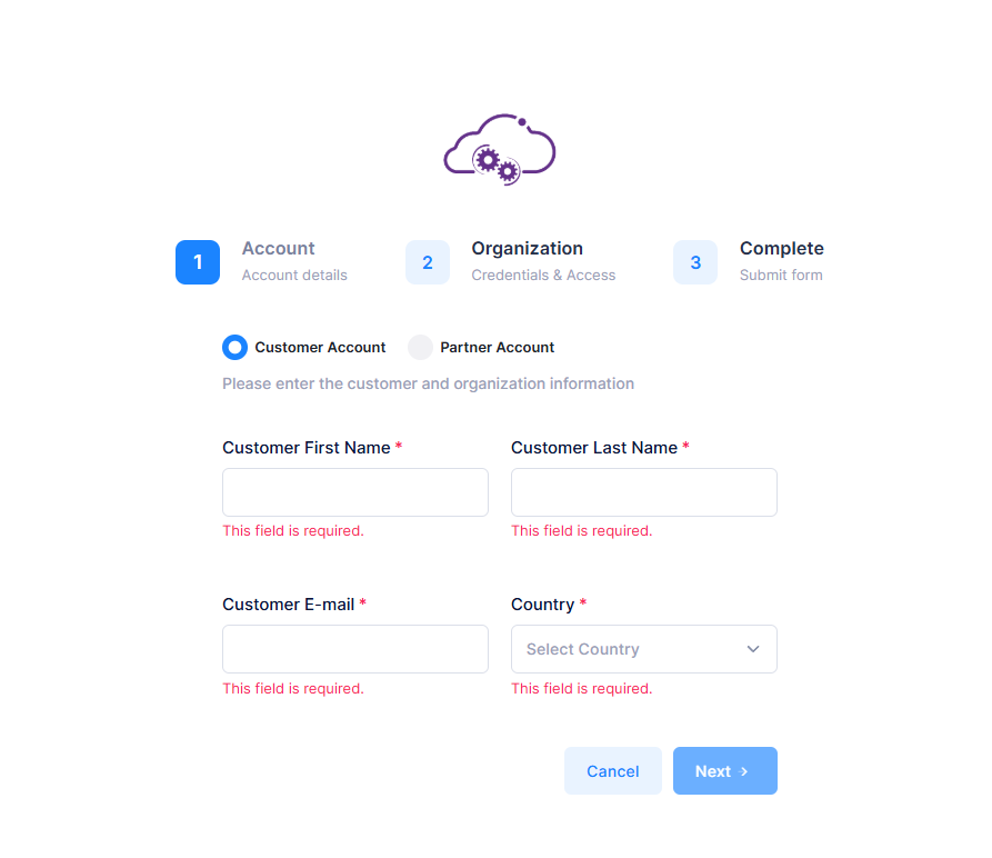 Sign Up MSP user step-1 for customer account - OmniVista Cirrus 10.5.1-20250402-190850.png
