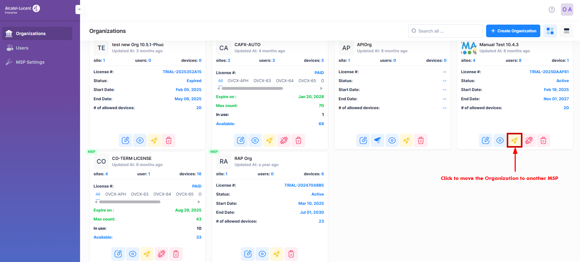 move the Org to another MSP - OmniVista Cirrus 10.5.1-20250508-145524.png