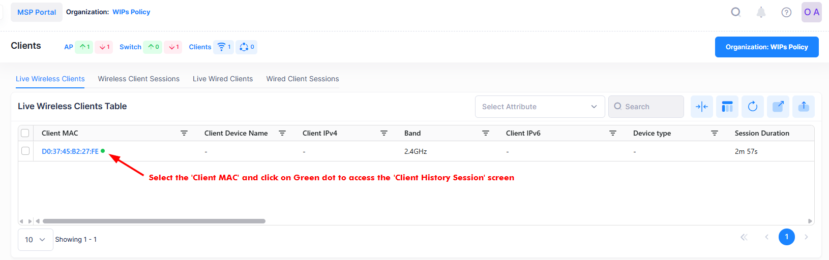 Live wireless Clients access client session - OmniVista Cirrus 10.5.1-20250801-102105.png