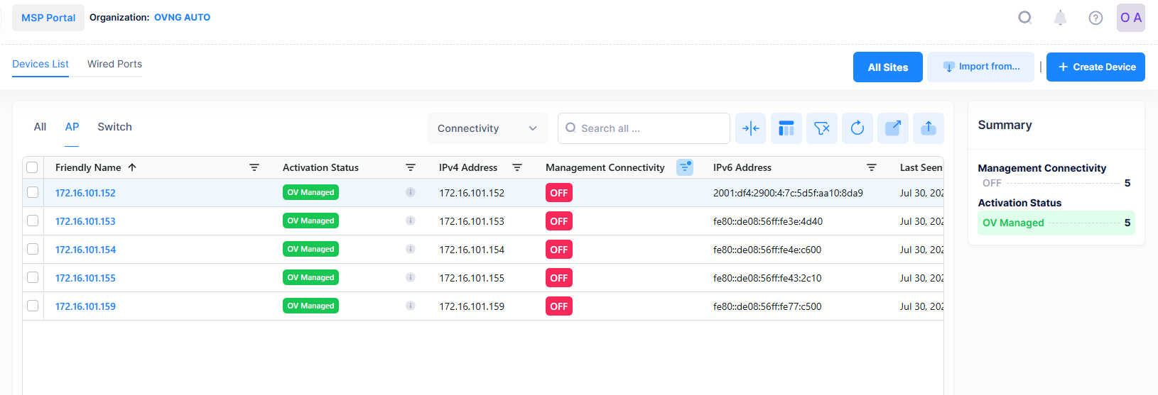 Device catalog details AP down - OmniVista Cirrus 10.5.1-20250805-084102.png