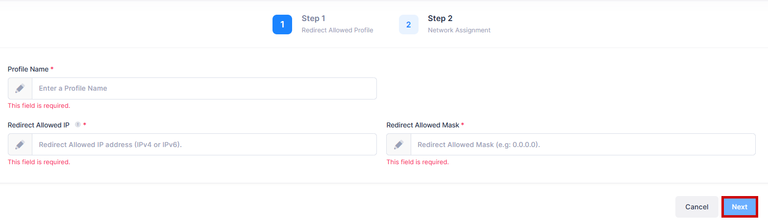 create Redirect profile step-1 OV 10.5.2-20260106-073914.png