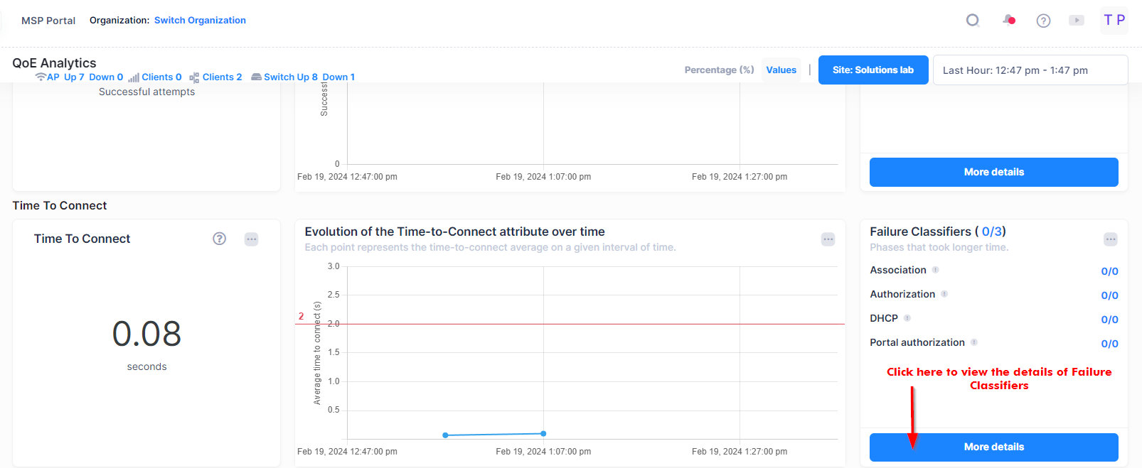 QoE Dashboard-failure classifiers  - OmniVista Cirrus 10.4.2-20240219-082055.png