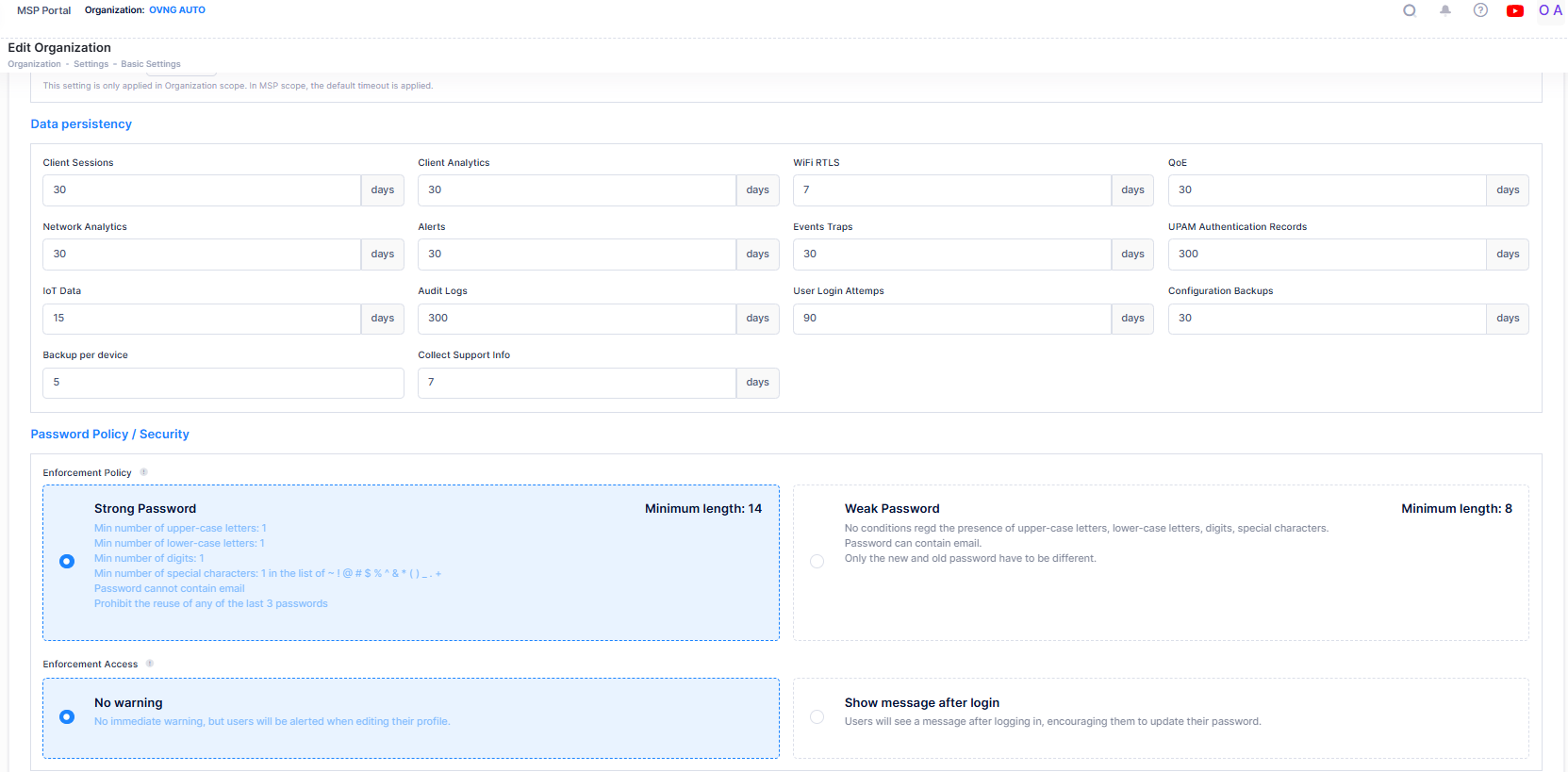 basic settings- Organization-data persistancy - OmniVista Cirrus 10.4.3-20241120-073022.png