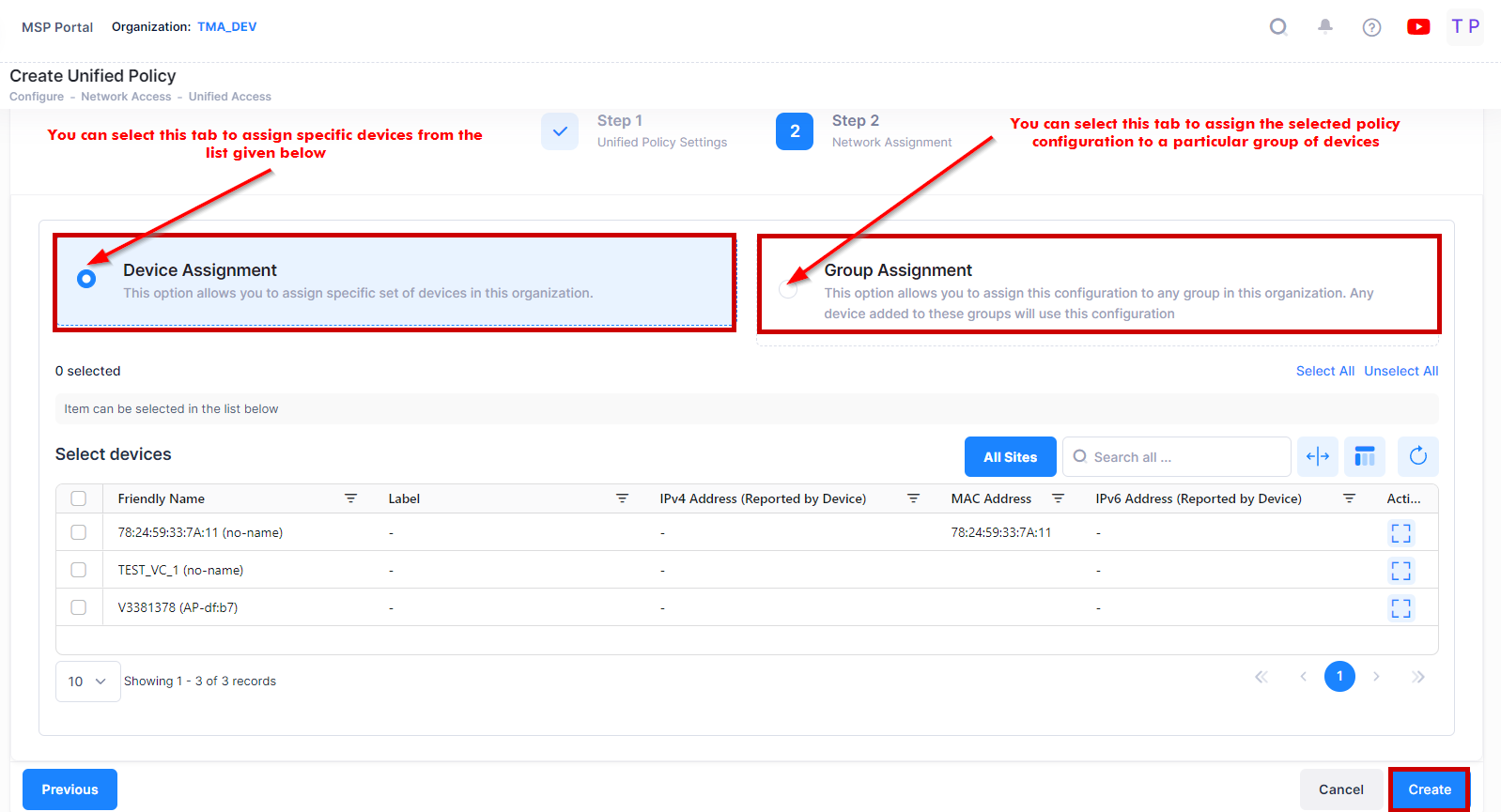 Network assignment-Unified policy create- OmniVista Cirrus 10.4.3-20240725-070515.png