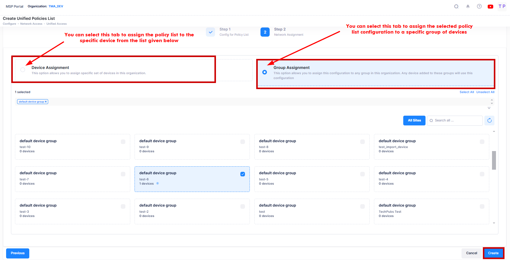 Create Unified Policy List-network assignment - OmniVista Cirrus 10.4.3-20241111-114204.png