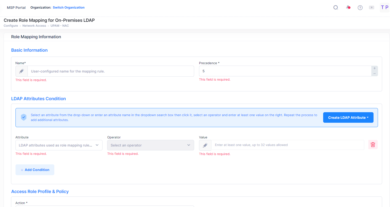 Create Role Mapping for On-Premises LDAP - OmniVista Cirrus-10.4.2-20240417-111348.png