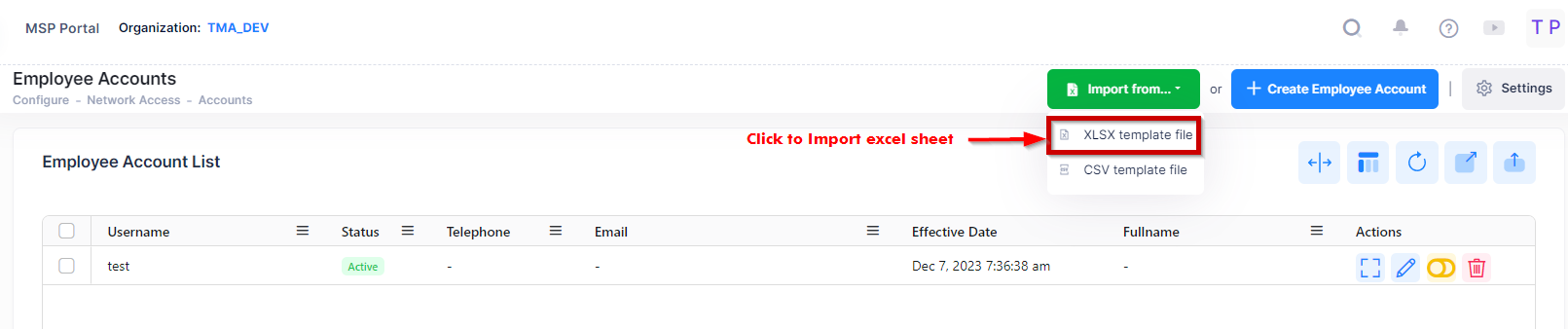 Employee Account-Import excel sheet - OmniVista Cirrus 10.4.2-20240402-095611.png