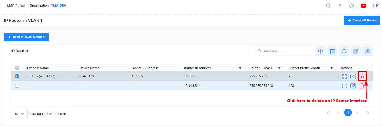 delete an IP router Interface -VLANs - OmniVista Cirrus 10.4.3-20240829-165846.png