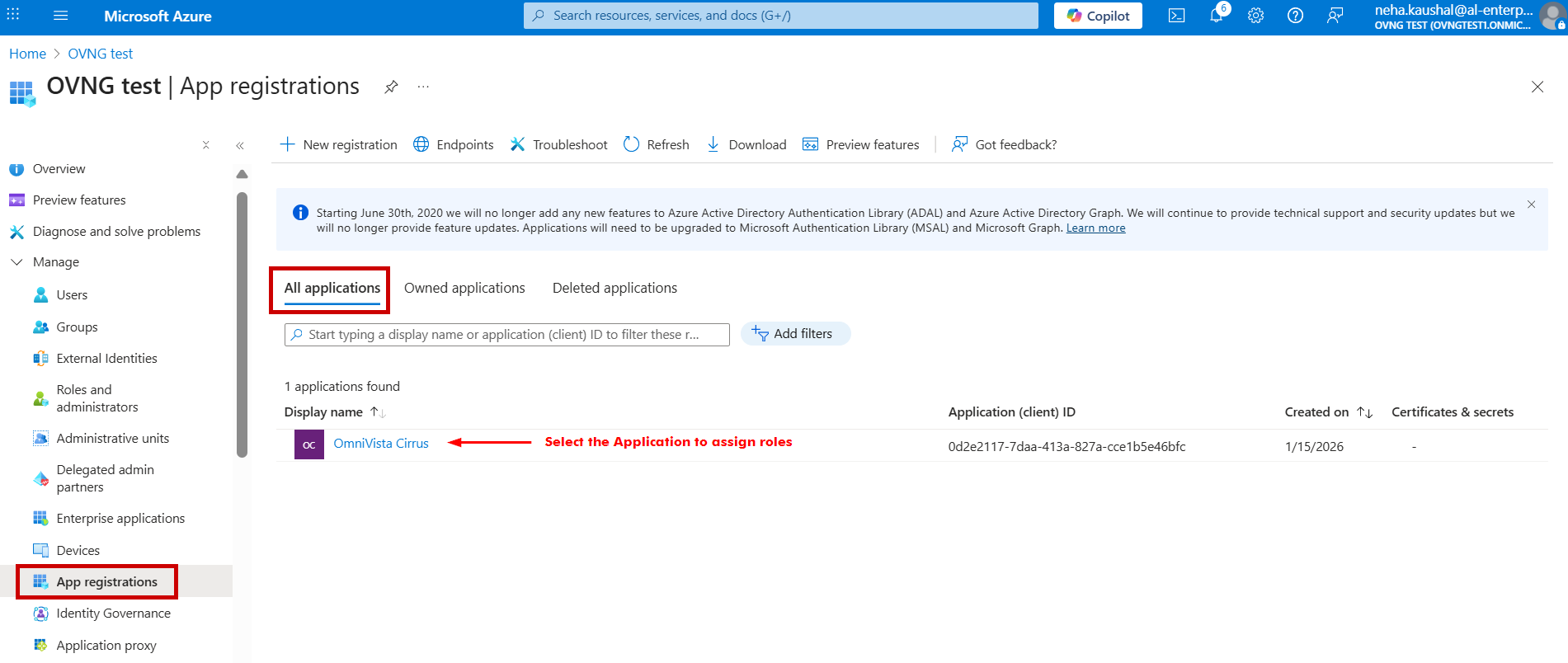 Azure select App to assign OVC 10.5.2-20260116-103939.png