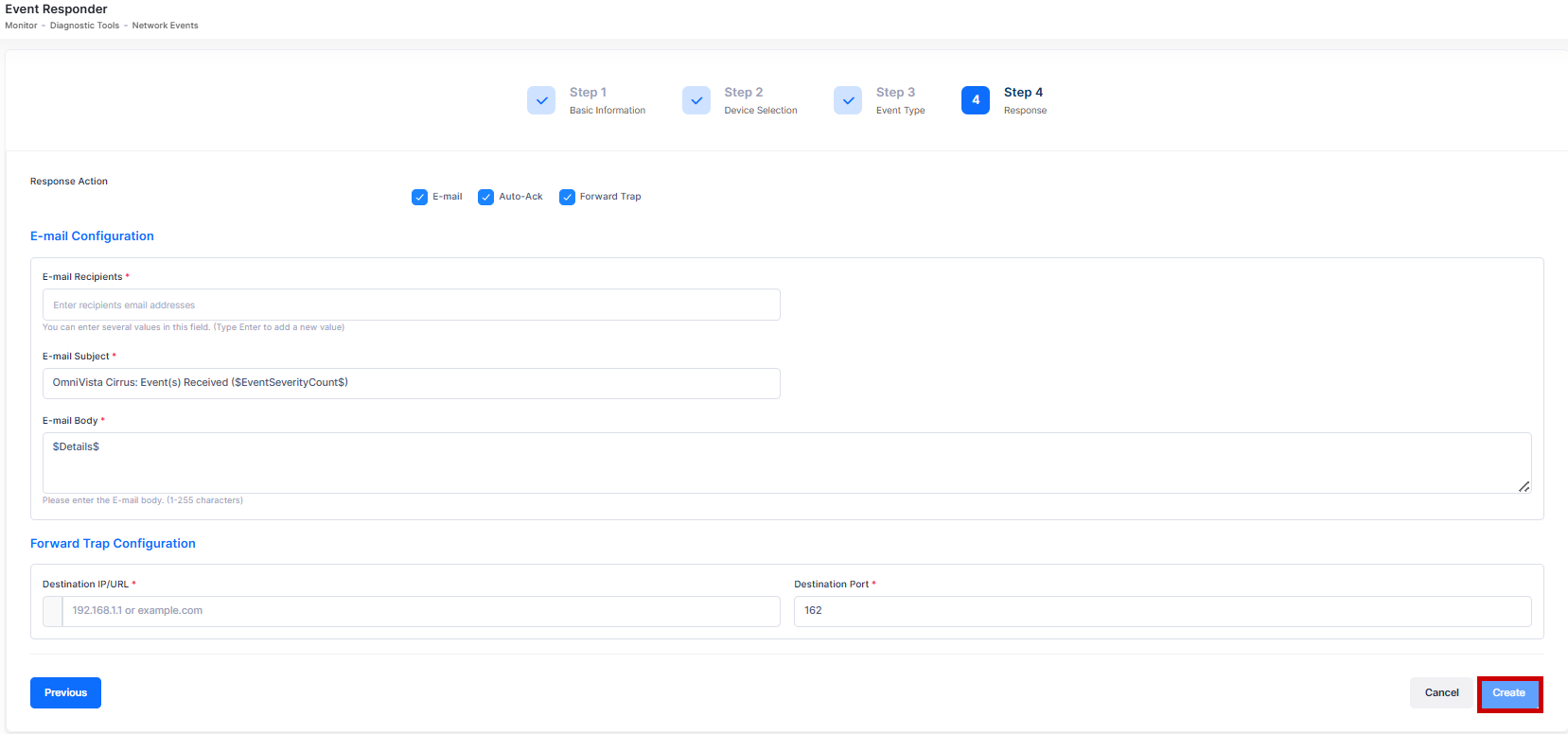 create Response fwd trap settings-event responder OVC 10.6.1-20260630-084701.png